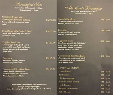 harrods cafe menu.